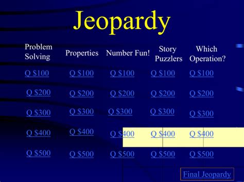 Qtr 1 Jeopardy Math Review