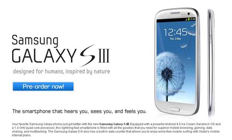 Samsung Galaxy S Iii Price Specs Globe Postpaid Plans