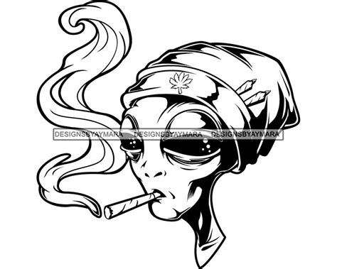 Dope Alien Smoking Paper Cigar Logo Leaf Organic Cigarette Etsy