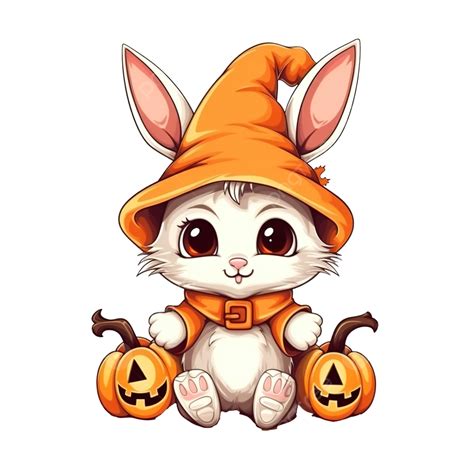 Cute Halloween Rabbit Bunny Cartoon Doodle Illustration Halloween Cartoon Halloween Costume