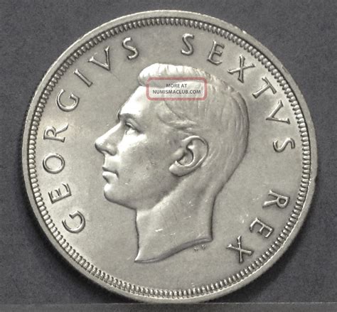 1950 South Africa 5 Shillings Crown Die Break Along The S