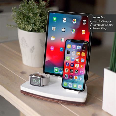 Trio 1 White Charging Station Iphone Xs Xr 8 Ipad Apple Etsy Apple Watch Charging Station