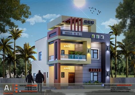 Ar Mukesh Saini Kamal Singh Building Elevation Bungalow House Design
