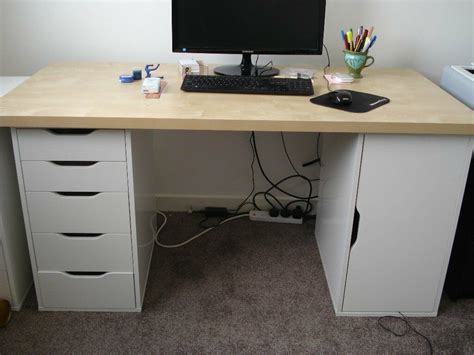 You will be far more productive on a desk instead of the couch. IKEA desk top + Alex drawer and storage units | in Edinburgh | Gumtree