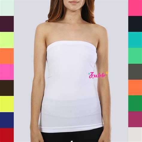 Women Sleeveless Strapless Tube Top Long Bandeau Stretch Ribbed Basic Layering Ebay