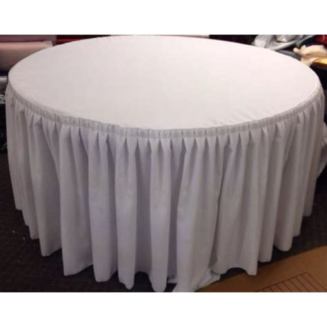 60 In Round Table Skirt Cover Polyester W Top Topper Pleated Wedding