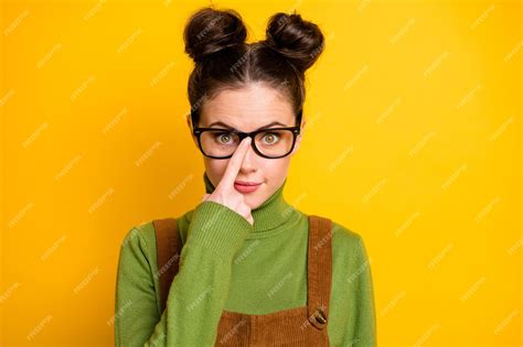 Premium Photo Closeup Photo Of Attractive Lady Two Funny Buns