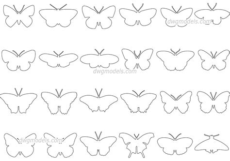 Butterfly Autocad Block Download Dwg File 2d Models