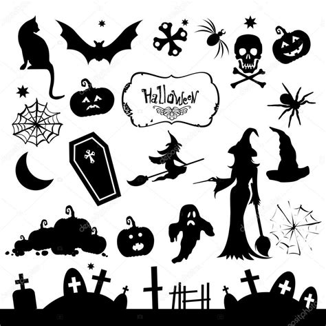 Halloween Silhouettes Set — Stock Vector © Monash 80611584