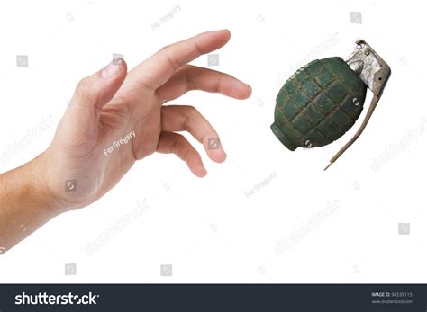 Hand Throwing Grenade Isolated On White Shutterstock