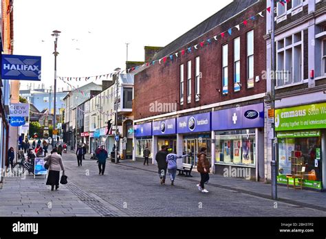 A View Of Caroline Street In Bridgend Town Centre With Its Mixture Of