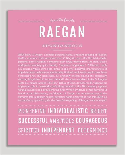 Raegan Classic Name Print Personalized Art Print Classic Names