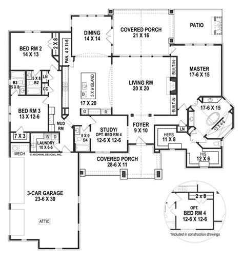 4 Bedroom Ranch House Floor Plans