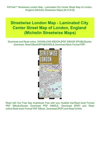 Pdf Free Streetwise London Map Laminated City Center Street Map Of
