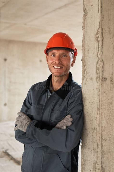 Smiling Construction Worker Stock Photo Image Of Worker Standing