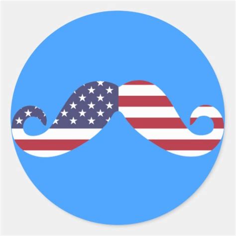American Flag Mustache Stickers Zazzle
