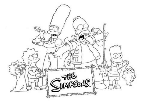 Find the best simpson coloring pages for kids & for adults, print 🖨️ and color ️ 31 simpson coloring pages ️ for free from our. the simpsons family coloring picture | Adult Cartoon ...