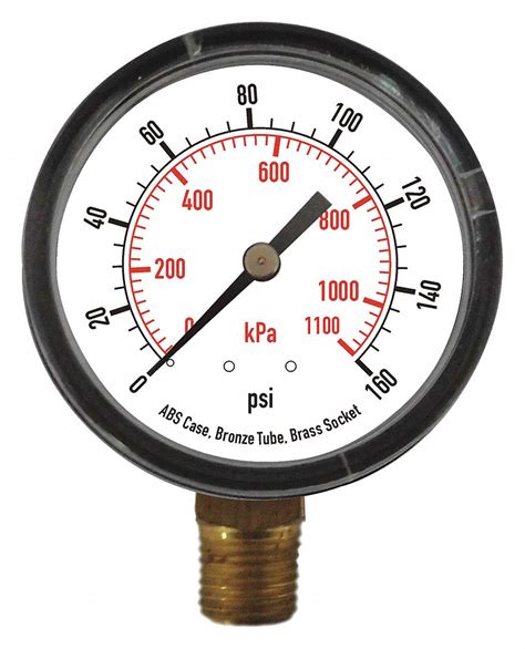Grainger Approved Pressure Gauge 0 To 1100 Kpa 0 To 160 Psi Range 1