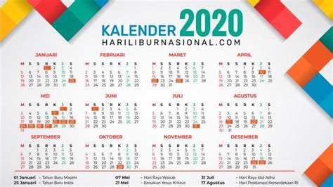 Jadwal Libur Dan Cuti Bersama Tahun 2020 16 Hari Libur Nasional Dan 4