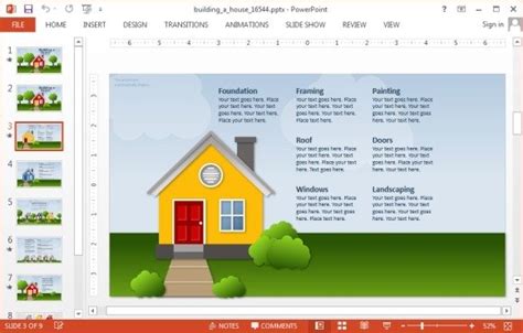 Animated Building A House Powerpoint Template