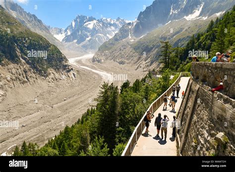 View Of The Mer De Glace A Valley Glacier Of The Mont Blanc Massif In