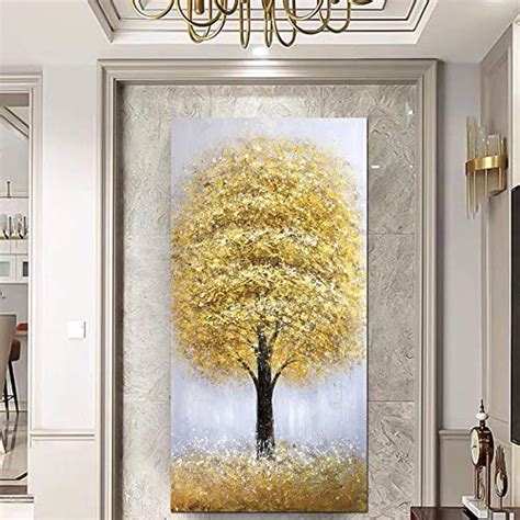 Yotree Paintings24x48 Inch Lucky Tree Oil Hand Painting 3d Hand