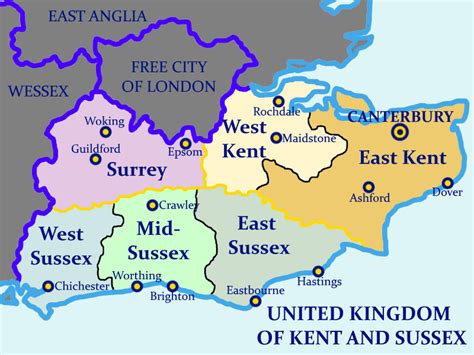 England is a country that is part of the united kingdom. The United Kingdom of Kent and Sussex : imaginarymaps
