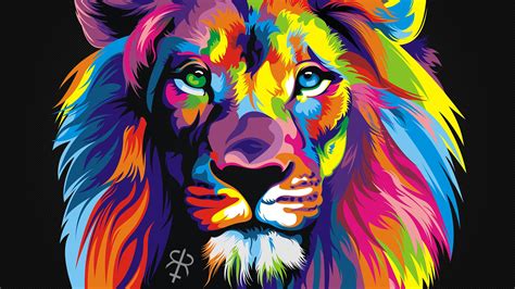 Support us by sharing the content, upvoting wallpapers on the page or sending your own. colorful, Animals, Lion Wallpapers HD / Desktop and Mobile ...