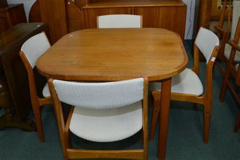 After sale price £799 sale £599. Small mid century modern dining table with jack knife leaf ...