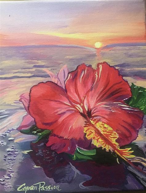 Hibiscus Sunset Painting By Livia Constantinescu Fine Art America