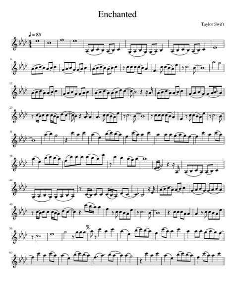 Enchanted Sheet Music Taylor Swift Violin Solo