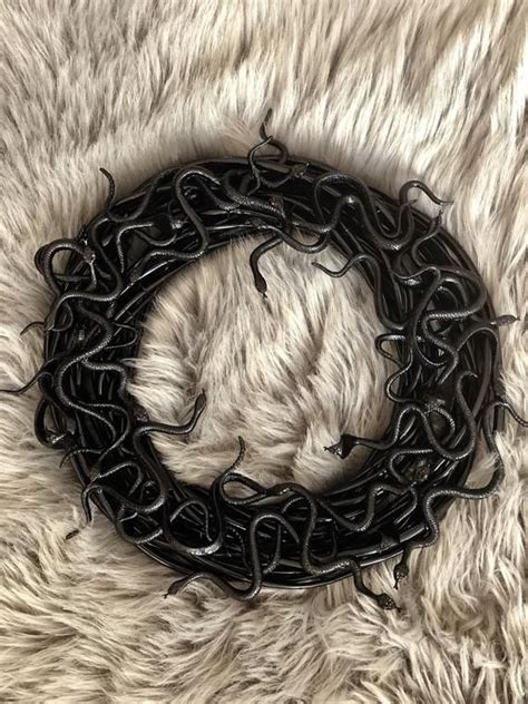 Halloween Wreath Black Snake Nest Etsy Wreaths Halloween Wreath