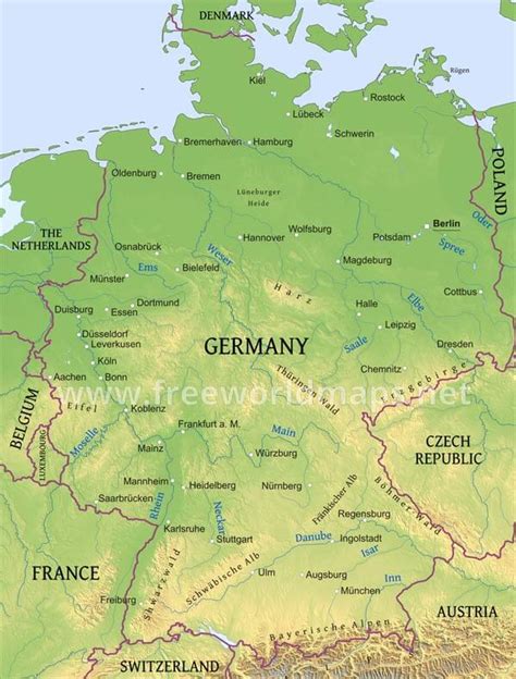 Germany Physical Map