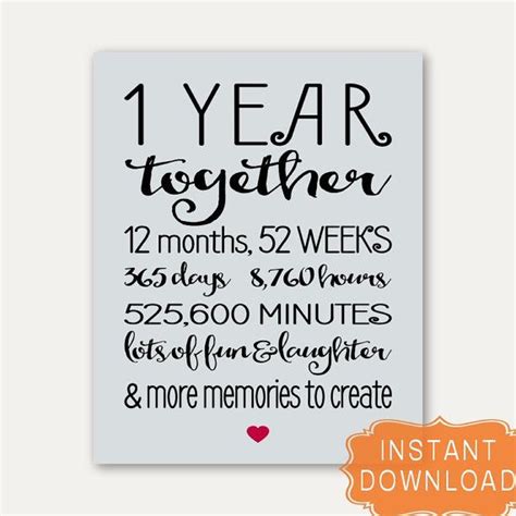 Then why does it seem so impossible to shop for an anniversary gift?! 1 Year Anniversary Sign Annviersary Cute Gift for ...