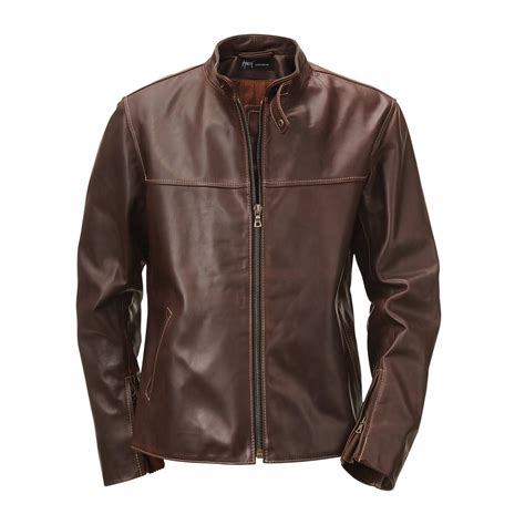 Hack Pull Up Leather Jacket With Stand Up Collar Dark Brown Manufactum