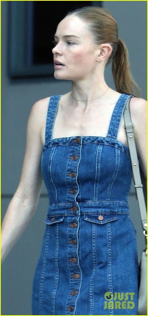 Kate Bosworth Looks Cute In A Denim Dress While Heading To A Meeting