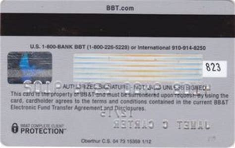 This design service fee applies to every card with an accepted image whether it is for a new or existing card, including replacement cards. Bank Card: Check Card (Bb&t, United States of America) Col:US-VI-0056