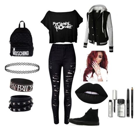 Emo Awesome Going Out Look By Caitlinashworth60 Liked On Polyvore Featuring Le3no Converse