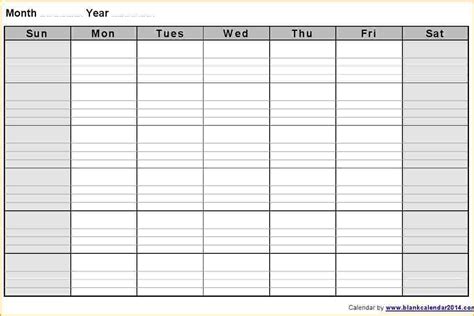 Blank Calendar Template With Notes Blank Weekly Calendar Blank