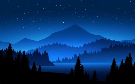 Mountains At Night Landscape Scene 1308327 Vector Art At Vecteezy