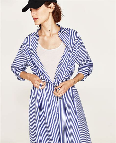 Contrasting Striped Dress View All Dresses Woman Zara United States