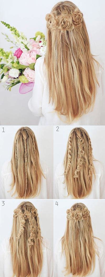 Start on the area above your nape and braid your hair upward. 30 Most Flattering Half Up Hairstyle Tutorials To Rock Any ...