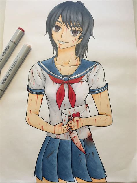 Requested Yandere drawing by kideart on DeviantArt