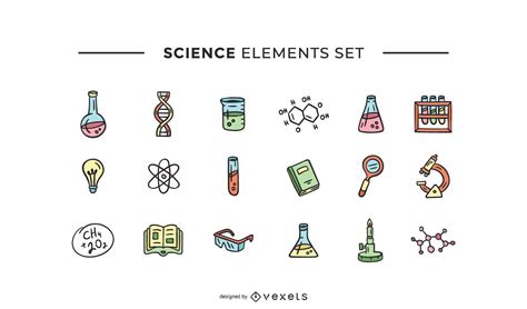 Conjunto De Elementos De Ciencia Dibujado A Mano Descargar Vector