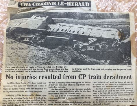 Chronicle-Herald 1982-06-01 - 8139 Derailment - DARwiki