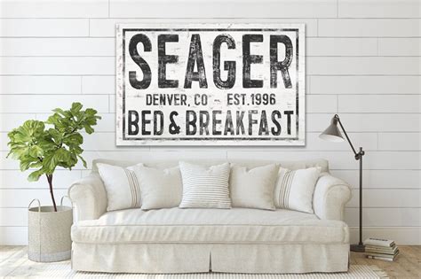 Personalized Bed And Breakfast Sign Custom Farmhouse Sign Etsy