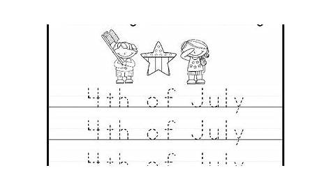 My Favorite Holiday-4th of July Trace and Color Worksheets. Preschool