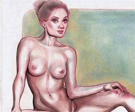 AKTZEICHNUNG DRAWING FEMALE Nude Realism Akt Signed Original Artwork