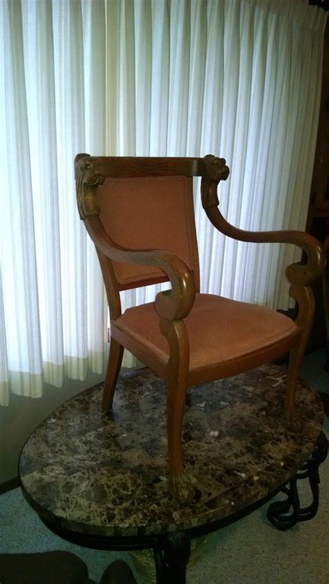 1900 french louis xv style wood & tapestry chair. I Have An Oak Lion Head Carved Sitting Chair With Claw ...