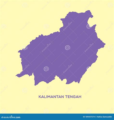 Map Of Kalimantan Tengah Vector Illustration Decorative Design Stock